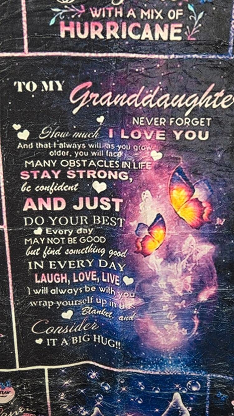 Granddaughter Blanket 50x60 Inspirational Love Gift Butterfly Plush Throw NWOT